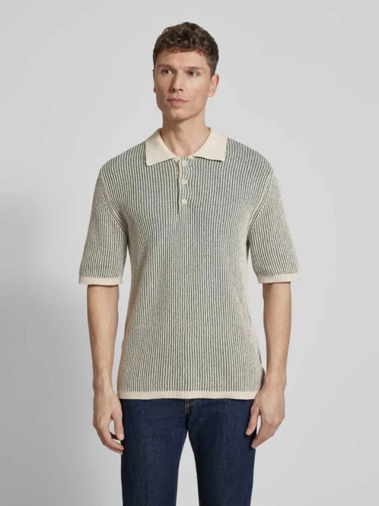 Zdjęcie produktu Koszulka polo o kroju slim fit z mieszanki bawełny model 'Elwo' Wood Wood Beżowy