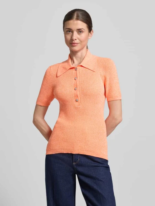 Zdjęcie produktu Koszulka polo o kroju slim fit z mieszanki bawełny model 'JABRIC' Essentiel Antwerp Pomarańczowy melanż