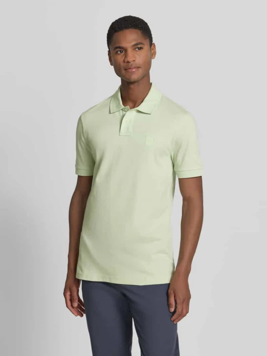 Zdjęcie produktu Koszulka polo o kroju slim fit z mieszanki bawełny model 'PASSENGER' Boss Limonkowy