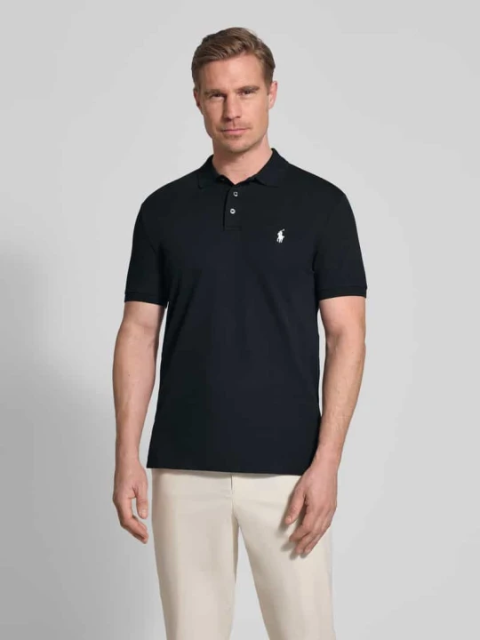 Zdjęcie produktu Costum krój slim fit koszulka polo z mieszanka bawełny Polo Ralph Lauren Czarny