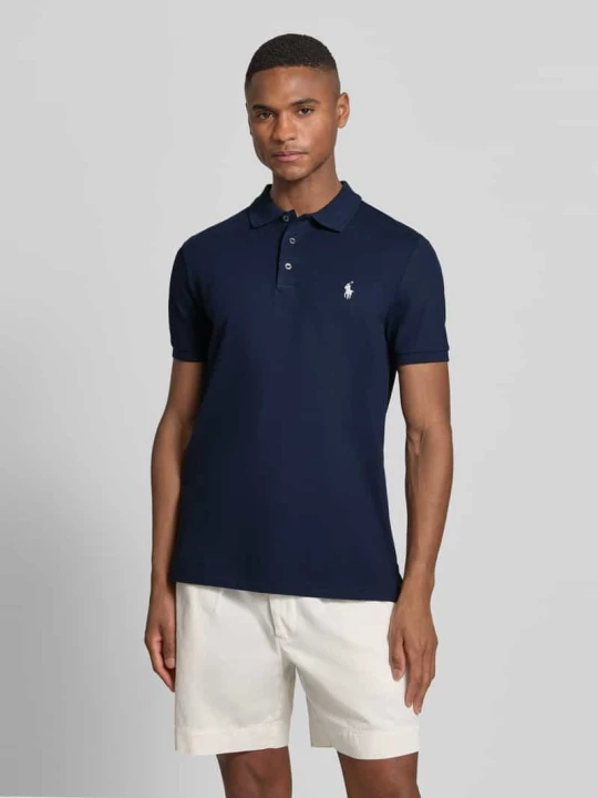 Zdjęcie produktu Costum krój slim fit koszulka polo z mieszanka bawełny Polo Ralph Lauren Granatowy