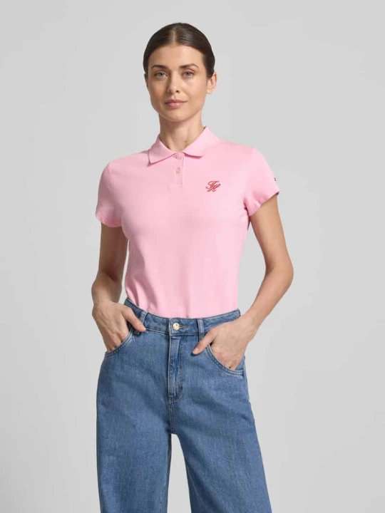 Zdjęcie produktu Koszulka polo o kroju slim fit z mieszanki bawełny Tommy Hilfiger Mocnoróżowy