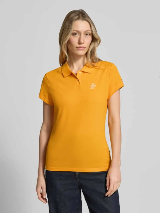 Zdjęcie produktu Koszulka polo o kroju slim fit z mieszanki bawełny Tommy Hilfiger Pomarańczowy