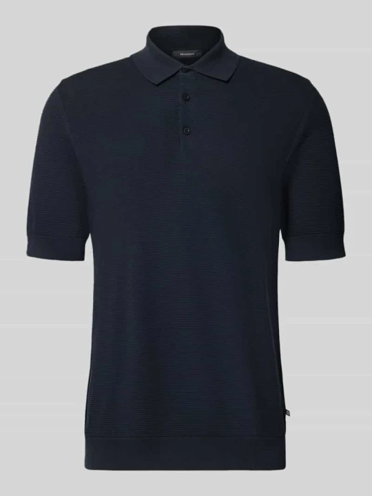 Zdjęcie produktu Koszulka polo o kroju slim fit z mieszanki bawełny w imitacji dzianiny Matinique Granatowy