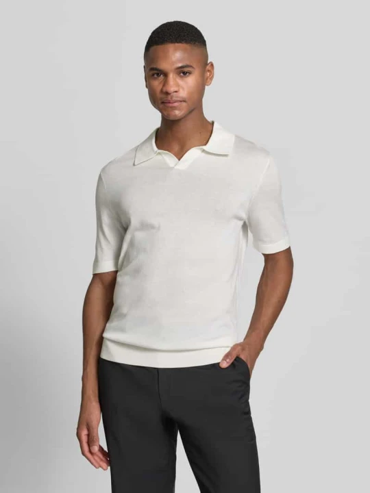 Zdjęcie produktu Koszulka polo o kroju slim fit z mieszanki lyocellu i bawełny OLYMP Level 5 Złamany biały