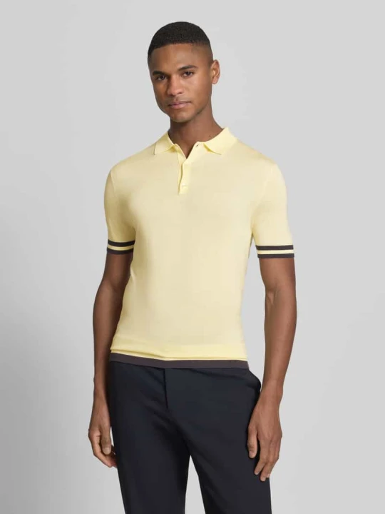 Zdjęcie produktu Koszulka polo o kroju slim fit z mieszanki lyocellu i jedwabiu Guess Jasnożółty