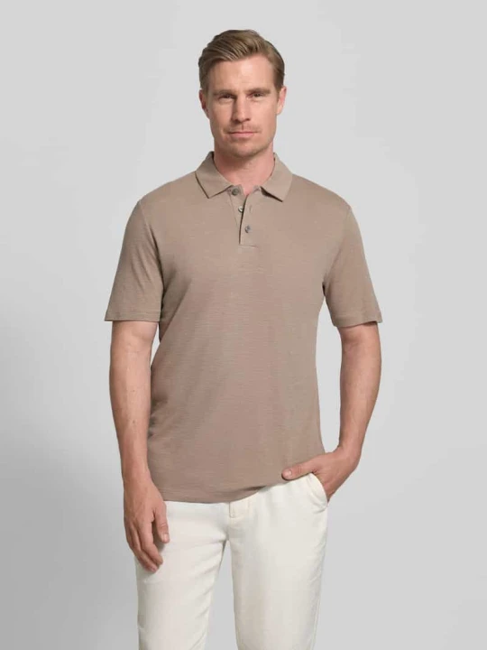 Zdjęcie produktu Koszulka polo o kroju slim fit z mieszanki lyocellu i lnu model 'DULINEN' Hugo Jasnobrązowy