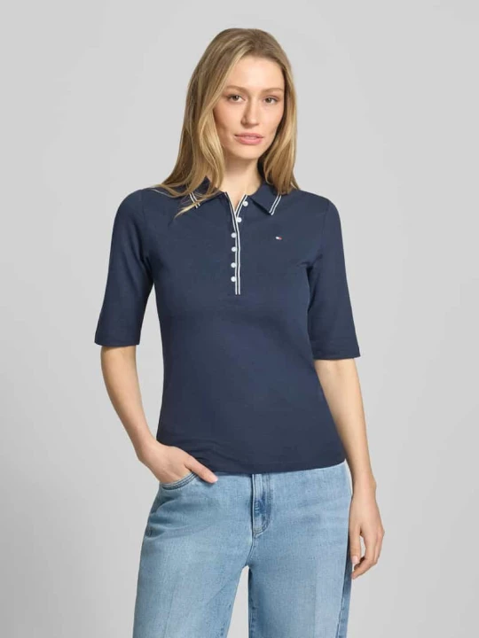 Zdjęcie produktu Koszulka polo o kroju slim fit z mieszanki lyocellu Tommy Hilfiger Granatowy