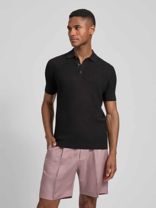 Zdjęcie produktu Koszulka polo o kroju slim fit z mieszanki wiskozy Antony Morato Czarny