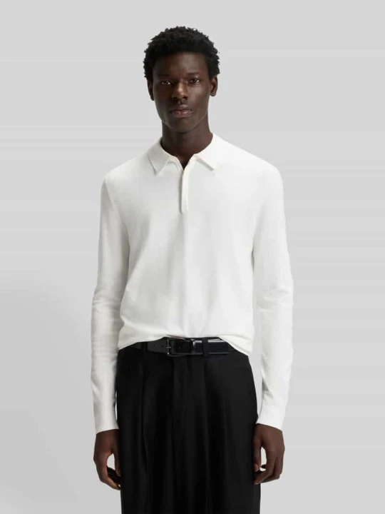 Zdjęcie produktu Koszulka polo o kroju slim fit z mieszanki wiskozy Hugo Złamany biały