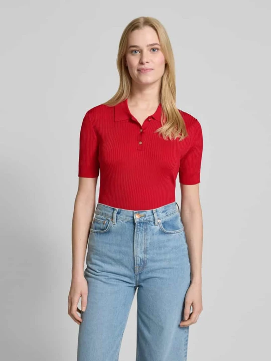 Zdjęcie produktu Koszulka polo o kroju slim fit z mieszanki wiskozy Tommy Hilfiger Czerwony
