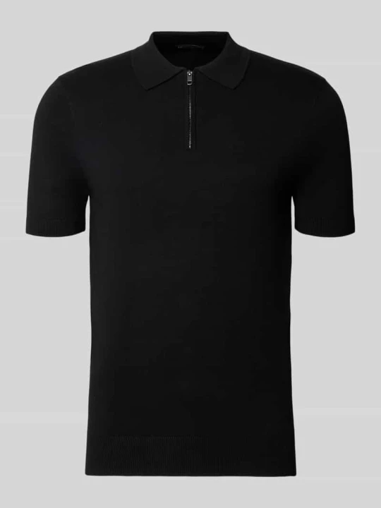 Zdjęcie produktu Koszulka polo o kroju slim fit z mieszanki wiskozy z elastycznymi wykończeniami Antony Morato Czarny