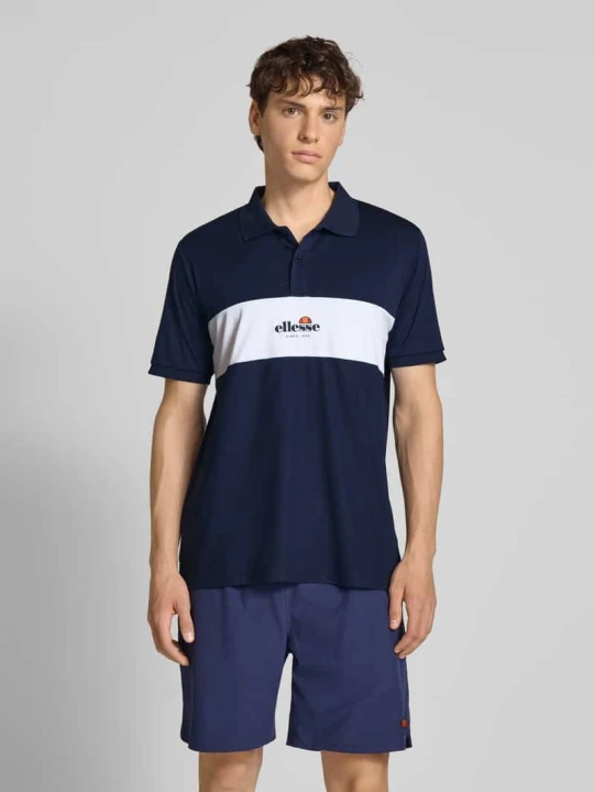 Zdjęcie produktu Koszulka polo o kroju slim fit z nadrukiem z logo model ‘MACKENNA’ Ellesse Ciemnoniebieski
