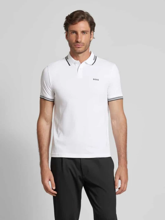 Zdjęcie produktu Koszulka polo o kroju slim fit z nadrukiem z logo model ‘Paul’ Boss Biały