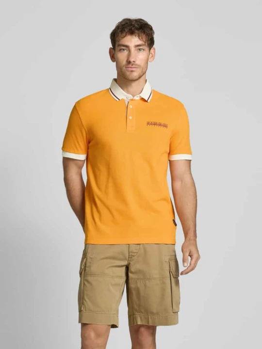 Zdjęcie produktu Koszulka polo o kroju slim fit z nadrukiem z logo Napapijri Pomarańczowy