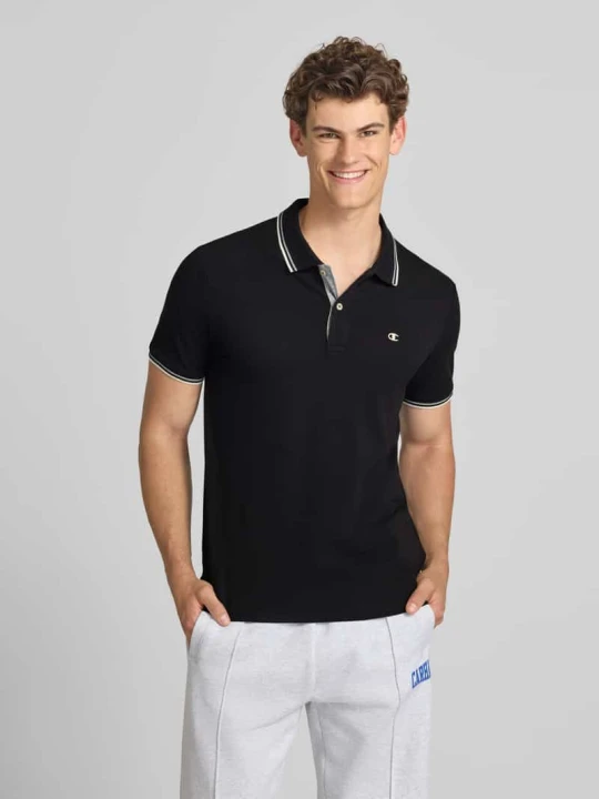 Zdjęcie produktu Koszulka polo o kroju slim fit z naszywanym logo Champion Czarny