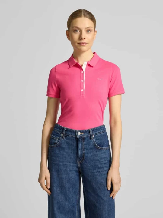 Zdjęcie produktu Koszulka polo o kroju slim fit z naszywanym logo Gant Mocnoróżowy