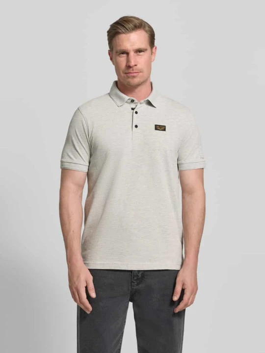 Zdjęcie produktu koszulka polo o kroju slim fit z naszywką z logo PME Legend Jasnoszary