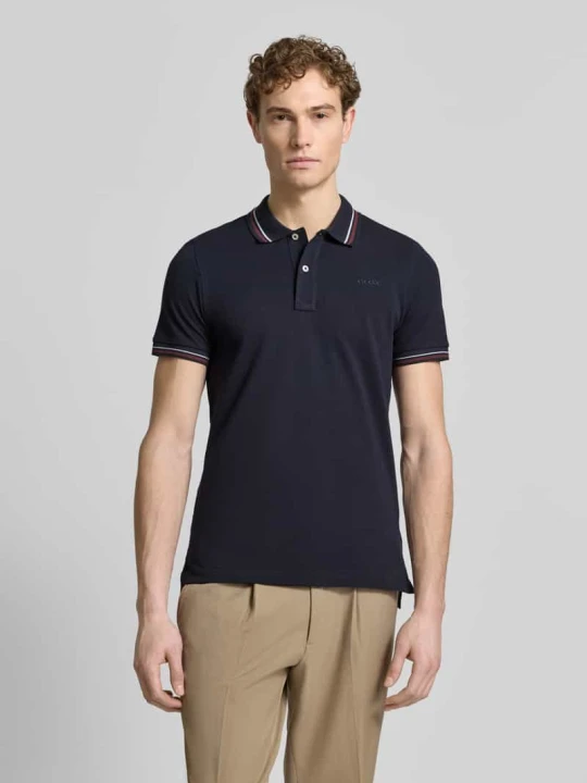 Zdjęcie produktu koszulka polo o kroju slim fit z paskami w kontrastowym kolorze Geox