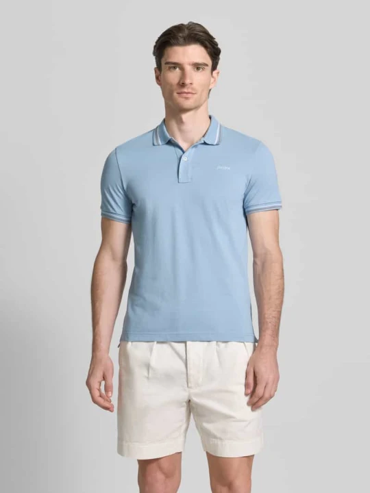 Zdjęcie produktu koszulka polo o kroju slim fit z paskami w kontrastowym kolorze Geox