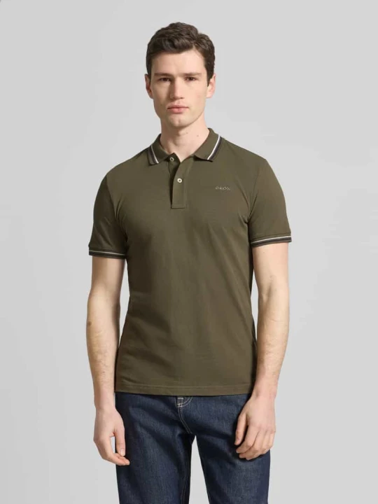 Zdjęcie produktu koszulka polo o kroju slim fit z paskami w kontrastowym kolorze Geox