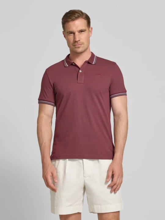 Zdjęcie produktu koszulka polo o kroju slim fit z paskami w kontrastowym kolorze Geox