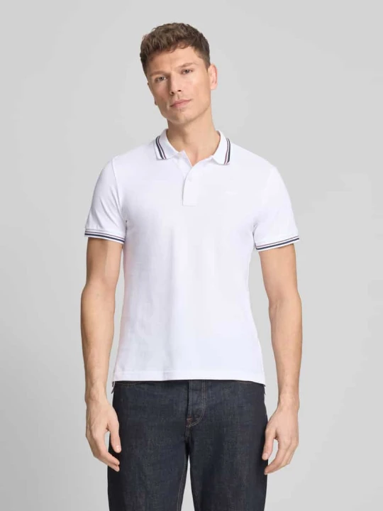 Zdjęcie produktu koszulka polo o kroju slim fit z paskami w kontrastowym kolorze Geox