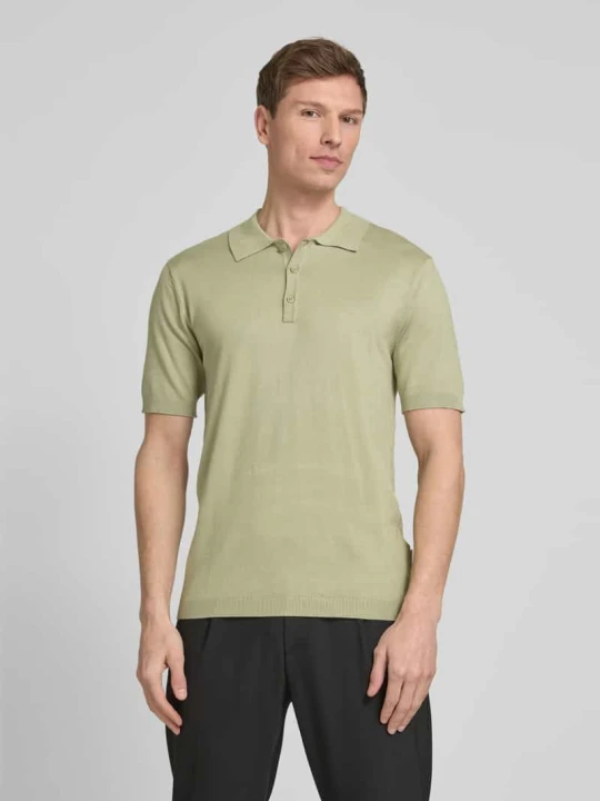 Zdjęcie produktu Koszulka polo o kroju slim fit z prążkowanymi wykończeniami model ‘KARLO’ Casual Friday Limonkowy