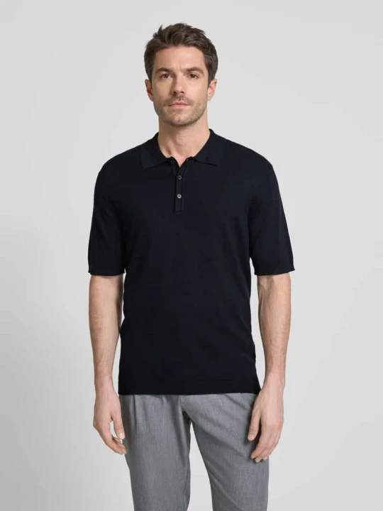 Zdjęcie produktu Koszulka polo o kroju slim fit z prążkowanymi wykończeniami model ‘KARLO’ Casual Friday Ciemnoniebieski