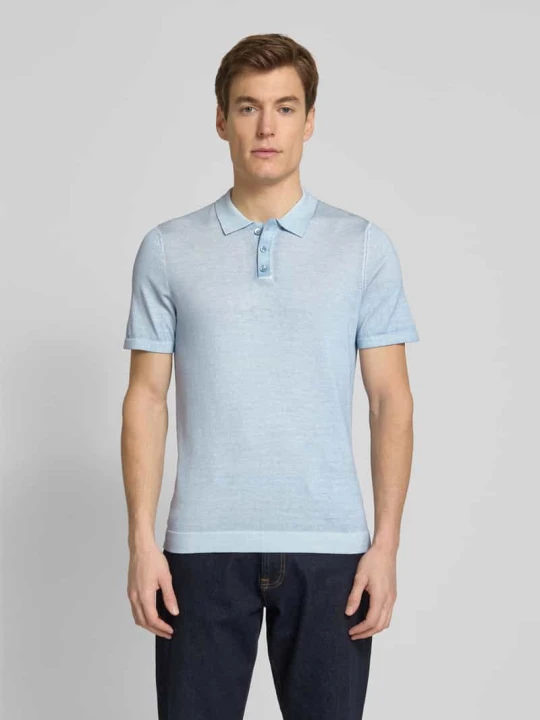 Zdjęcie produktu Koszulka polo o kroju slim fit z prążkowanymi wykończeniami model ‘TRITON’ Drykorn Jasnoniebieski