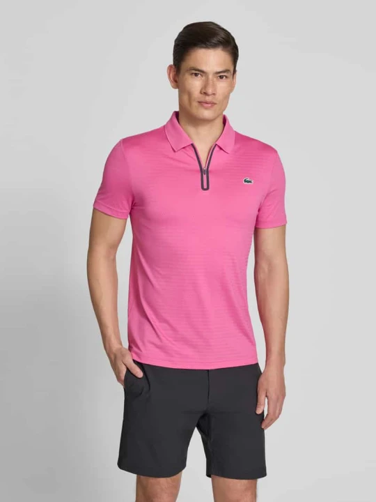 Zdjęcie produktu koszulka polo o kroju slim fit z szybkoschnącego materiału Lacoste Mocnoróżowy