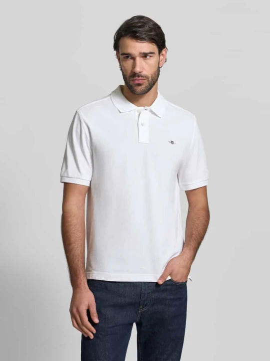 Zdjęcie produktu koszulka polo o kroju slim fit z wyhaftowanym logo Gant Biały