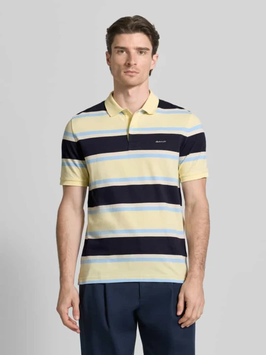 Zdjęcie produktu koszulka polo o kroju slim fit z wyhaftowanym logo Gant Jasnożółty