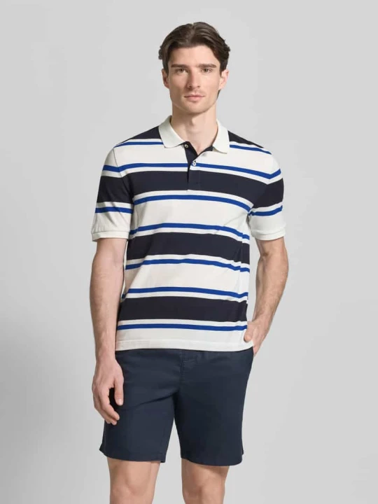 Zdjęcie produktu koszulka polo o kroju slim fit z wyhaftowanym logo Gant Granatowy