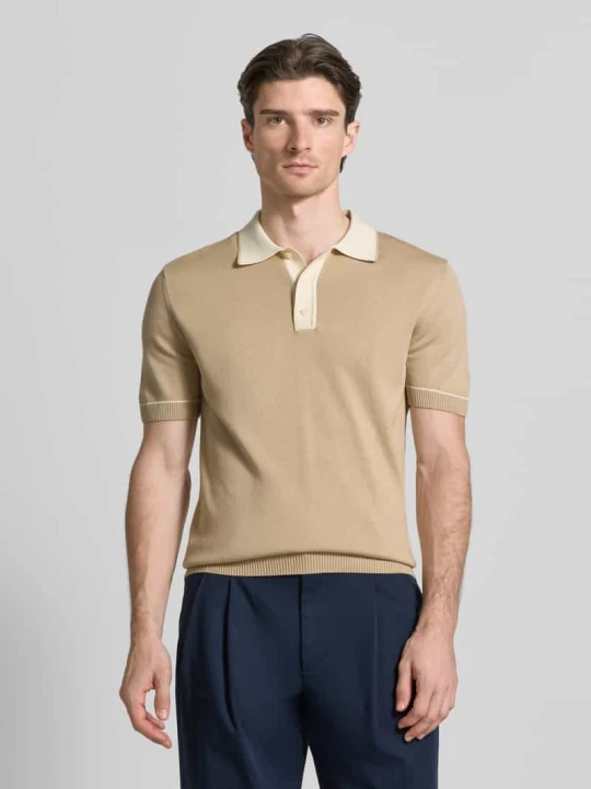 Zdjęcie produktu koszulka polo o kroju slim fit z wyhaftowanym logo Gant Beżowy