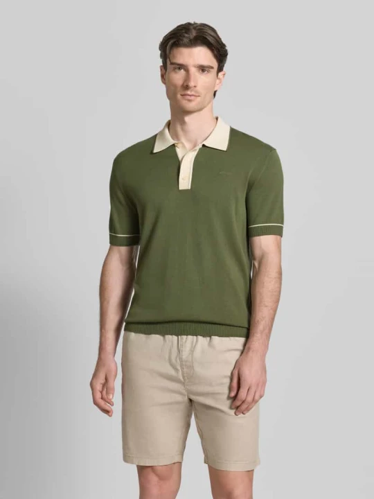 Zdjęcie produktu koszulka polo o kroju slim fit z wyhaftowanym logo Gant Oliwkowy