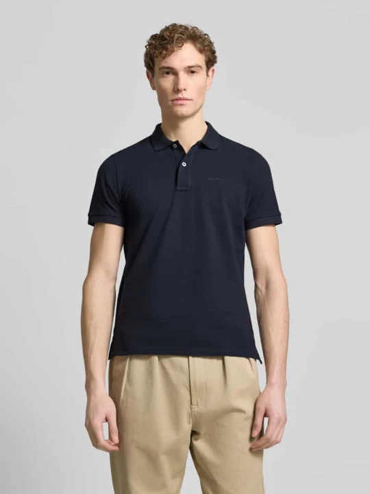Zdjęcie produktu koszulka polo o kroju slim fit z wyhaftowanym logo Geox Granatowy