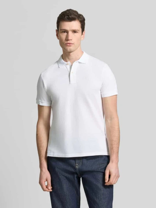 Zdjęcie produktu koszulka polo o kroju slim fit z wyhaftowanym logo Geox Biały
