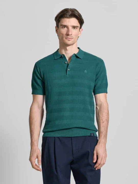 Zdjęcie produktu koszulka polo o kroju slim fit z wyhaftowanym logo Lerros Zielony