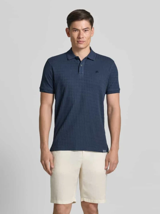 Zdjęcie produktu koszulka polo o kroju slim fit z wyhaftowanym logo Lerros Granatowy