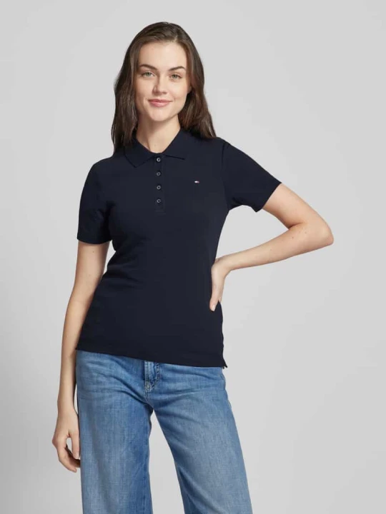 Zdjęcie produktu Koszulka polo o kroju slim fit z wyhaftowanym logo model ‘1985’ Tommy Hilfiger Granatowy