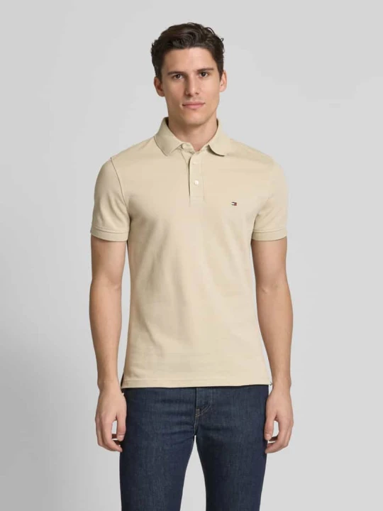 Zdjęcie produktu Koszulka polo o kroju slim fit z wyhaftowanym logo model ‘1985’ Tommy Hilfiger Beżowy