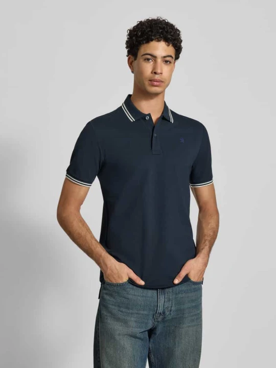 Zdjęcie produktu Koszulka polo o kroju slim fit z wyhaftowanym logo model 'Dunda' G-Star Raw Granatowy