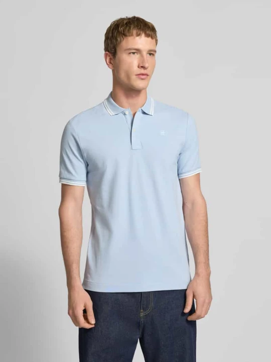 Zdjęcie produktu Koszulka polo o kroju slim fit z wyhaftowanym logo model 'Dunda' G-Star Raw Jasnoniebieski