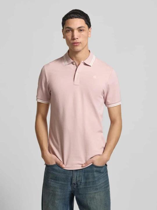 Zdjęcie produktu Koszulka polo o kroju slim fit z wyhaftowanym logo model 'Dunda' G-Star Raw Różowy