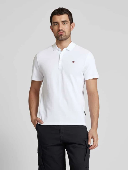 Zdjęcie produktu Koszulka polo o kroju slim fit z wyhaftowanym logo model ‘EALIS’ Napapijri Biały