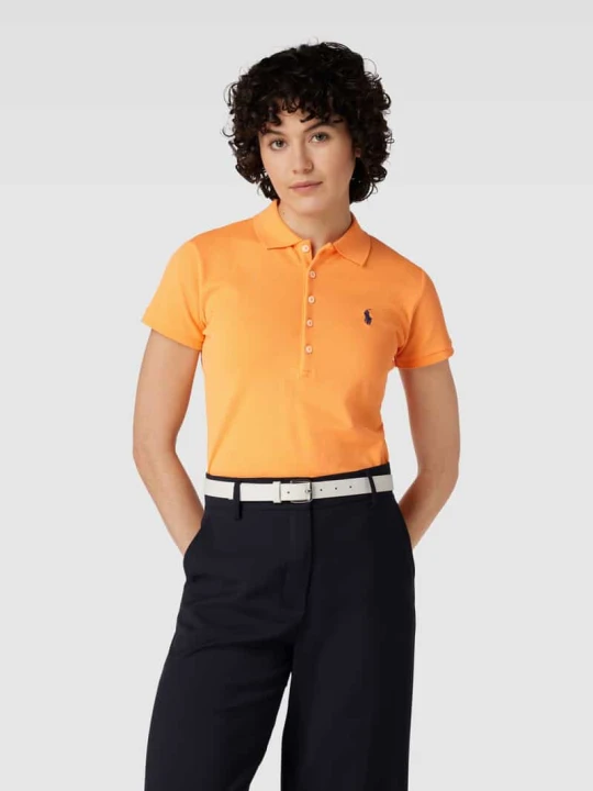 Zdjęcie produktu Koszulka polo o kroju slim fit z wyhaftowanym logo model ‘JULIE’ Polo Ralph Lauren Morelowy