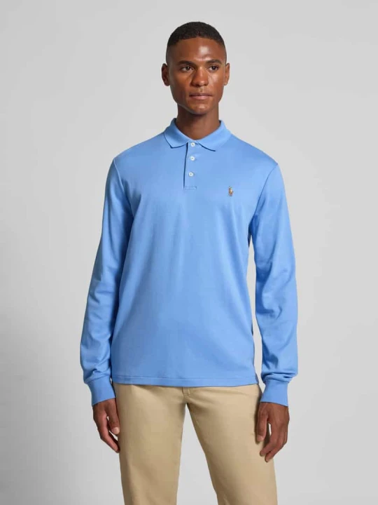 Zdjęcie produktu Koszulka polo o kroju slim fit z wyhaftowanym logo Polo Ralph Lauren Niebieski