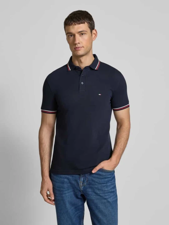Zdjęcie produktu Koszulka polo o kroju slim fit z wyhaftowanym logo Tommy Hilfiger Granatowy