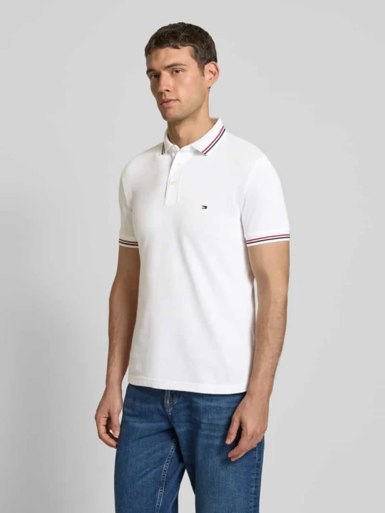 Zdjęcie produktu Koszulka polo o kroju slim fit z wyhaftowanym logo Tommy Hilfiger Biały